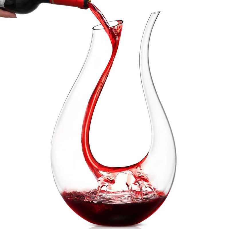 Smaier Wine Decanter,Red Wine Carafe,Wine Aerator,100% Hand Blown Lead-free Crystal Glass,Wine Decanters and Carafes,Wine Gift with Luxury Packaging,Wine Accessories (1500ML) - Image 1